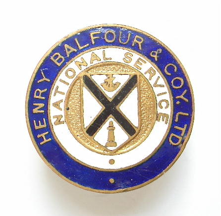 WW2 Henry Balfour & Company on national service badge