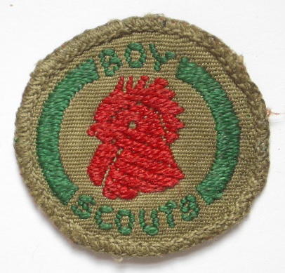 Boy Scouts poultry farmer proficiency cloth badge brown back c1935  