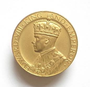 Proposed Edward VIII 1937 Coronation gilt lapel badge