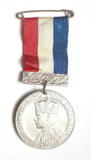 Edward VIII 1937 Coronation Crossed Sceptre on Tudor Rose medal