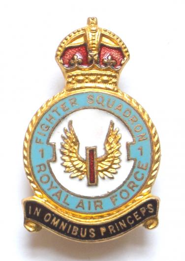 RAF No 1 Battle of Britain Fighter Squadron Royal Air Force Badge c1940s