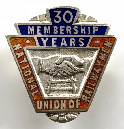 National Union of Railwaymen NUR 30 year membership silver badge 1961