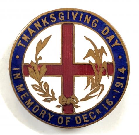 WW1 Hartlepools Hospitals Bombardment thanks giving day tribute badge