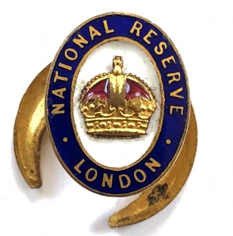 WW1 National Reserve London MINIATURE lapel badge