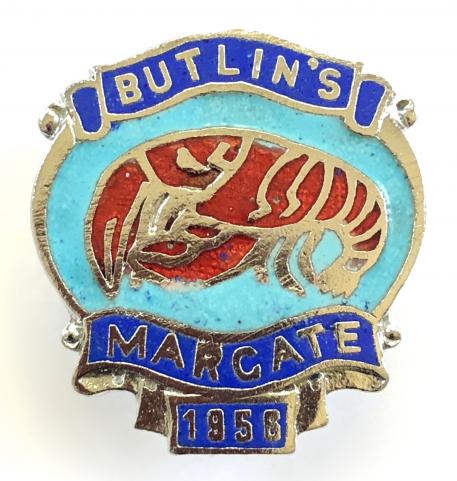 Butlins 1956 Margate holiday camp lobster badge