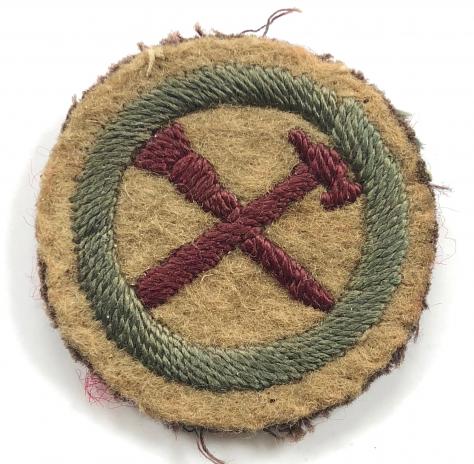 Boy Scouts Handyman proficiency khaki felt cloth badge circa 1909 pattern
