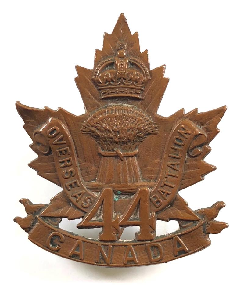 WW1 Canadian Expeditionary Force 44th Infantry Battalion CEF cap badge