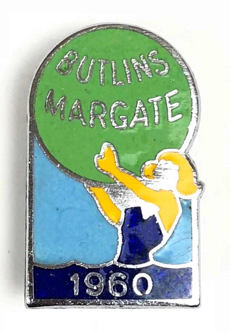 Butlins 1960 Margate Holiday Camp girl with beachball badge