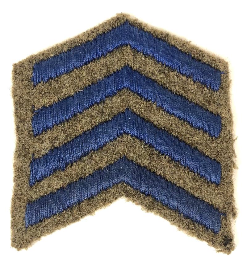 WW1 Overseas Service Chevrons four blue chevrons felt coth badge attributed see Code 65896