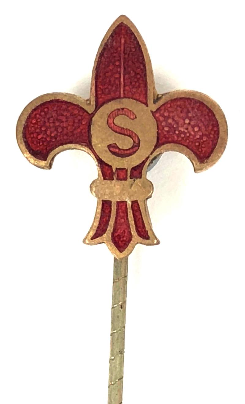 Boy Scouts Secretary Officer Red Enamel Stick Pin Badge