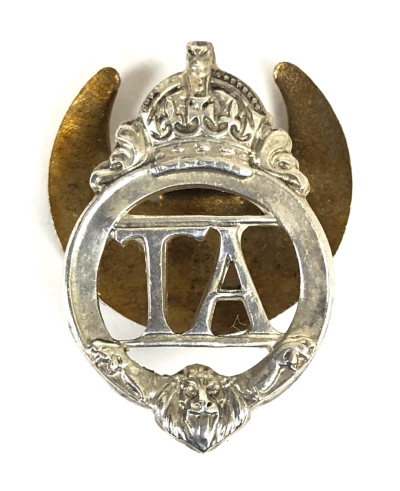 Territorial Army officially numbered silver TA badge circa 1938 to 1939