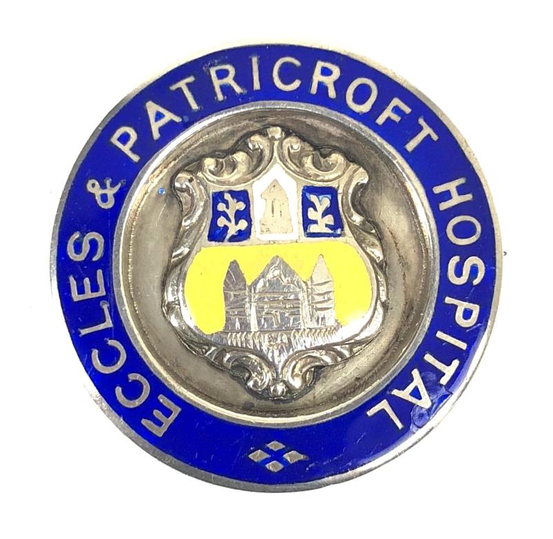 Eccles and Patricroft Hospital 1935 silver nurses qualification badge Manchester