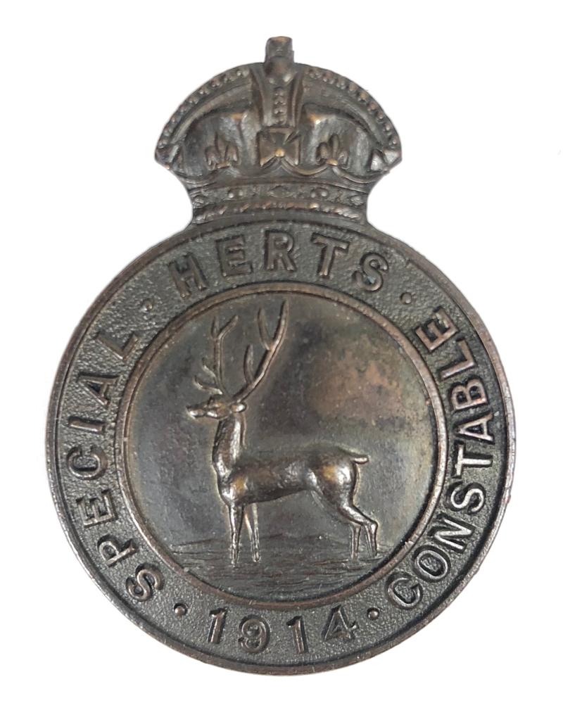 Herts Special Constable 1914 police reserve badge