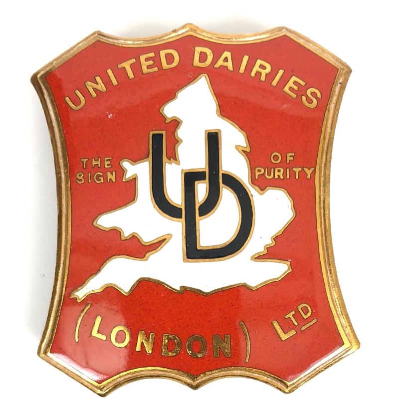 United Dairies (London) Ltd Advertising Cap /  Uniform Badge