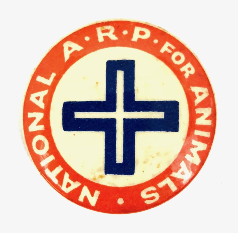 National ARP for Animals authorised collector tin button badge