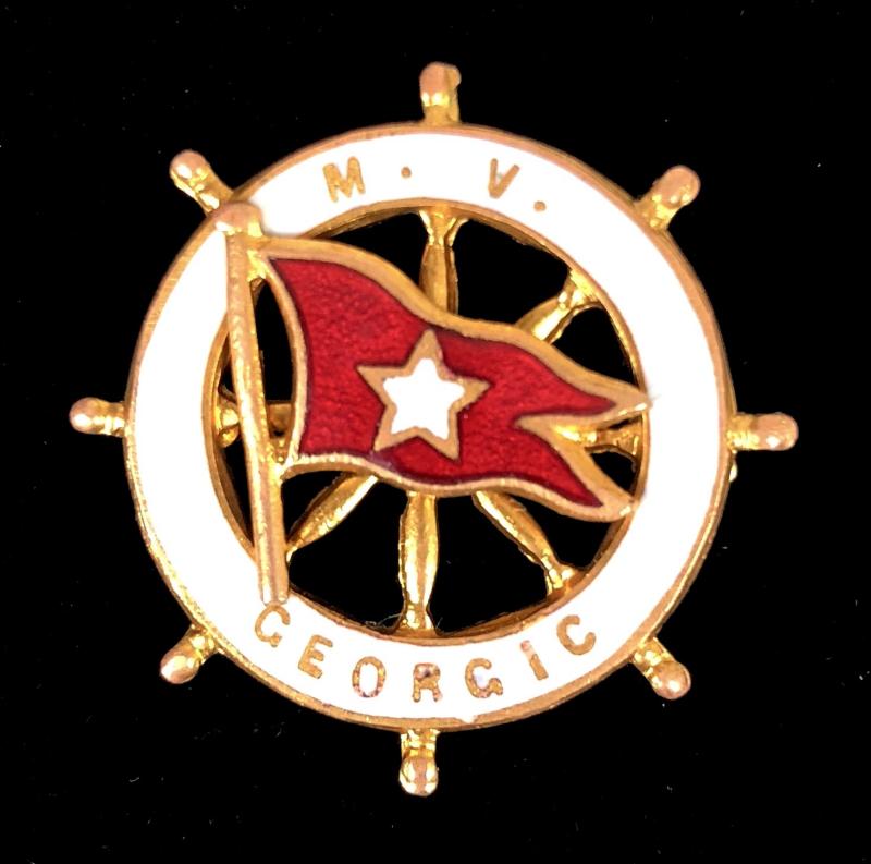 MV Georgic White Star Line Shipping Badge 1932-1934