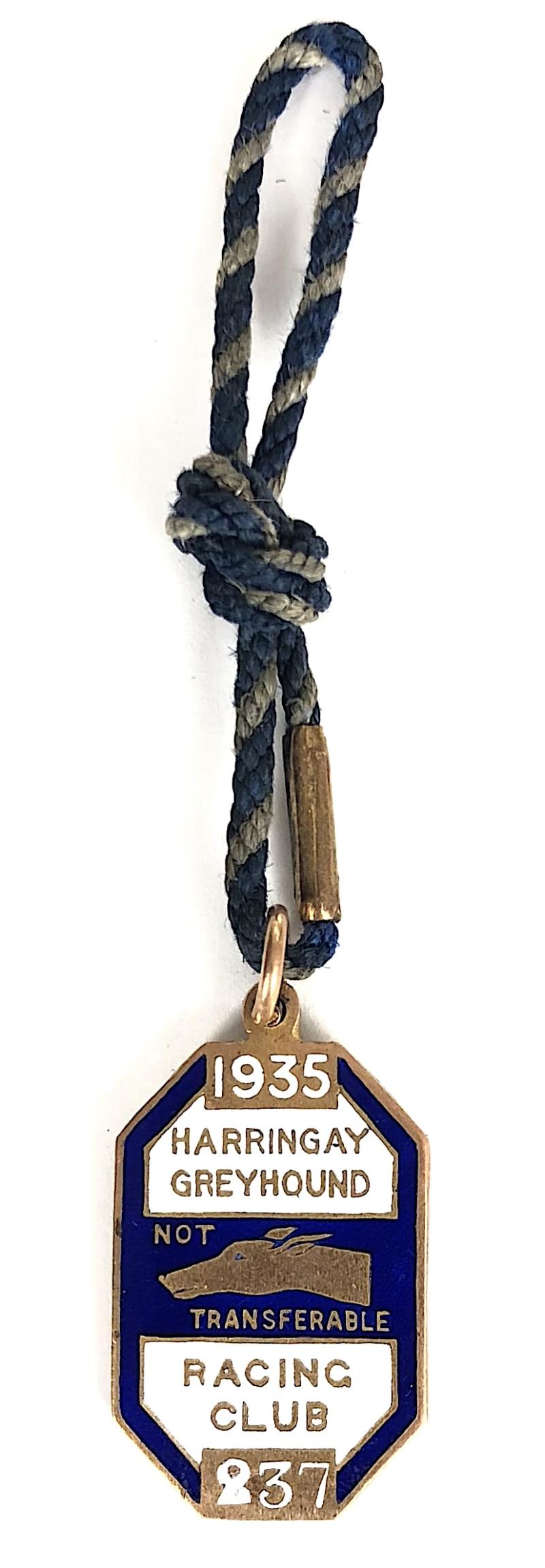 1935 Harringay Greyhound Racing Club Membership Badge London