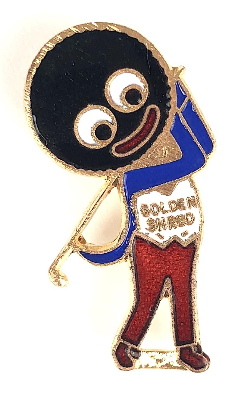 Robertsons Golly Golfer white waistcoat advertising badge R.E.V.Gomm