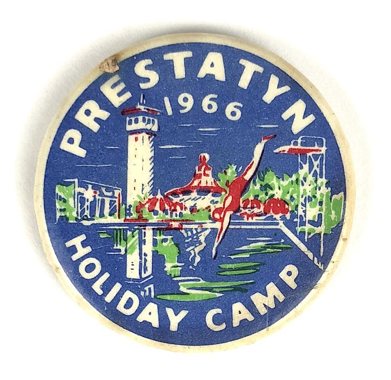 1966 Prestatyn Holiday Camp Club celluloid tin button badge Denbighshire Wales