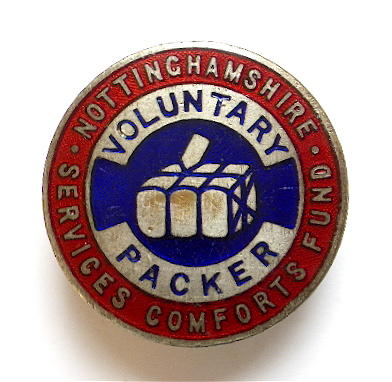 WW2 Nottinghamshire Services comforts fund voluntary packer badge