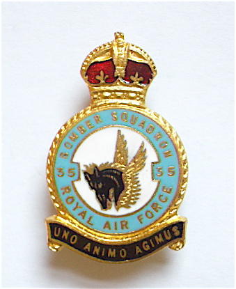 RAF No 35 Pathfinder Squadron Royal Air Force badge c1940s