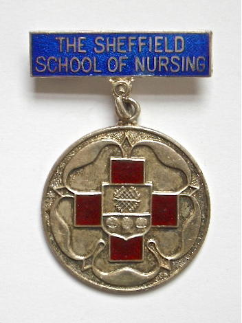 Sheffield School of Nursing 1985 silver hospital badge