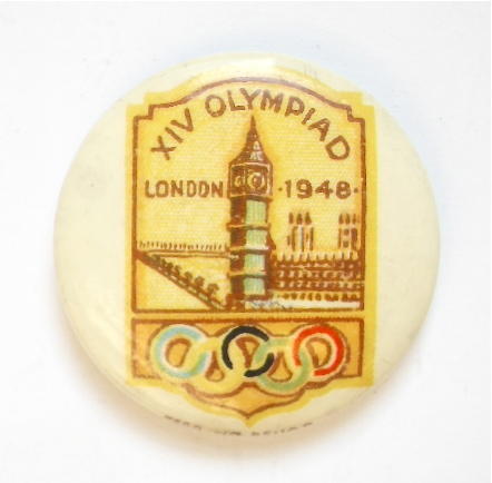1948 London Olympic Games supporters tin button badge