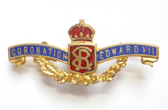 Edward VII & Queen Alexandra 1902 Coronation souvenir badge