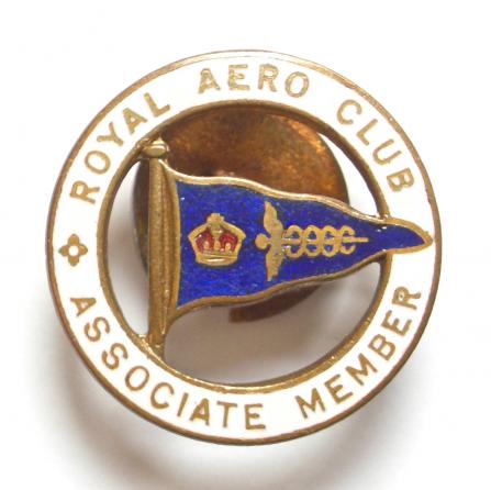 Royal Aero Club Associate Member gentlemens lapel badge c1950