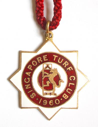 1960 Singapore Turf Club horse racing badge