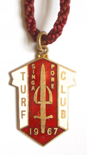 1967 Singapore Turf Club horse racing badge