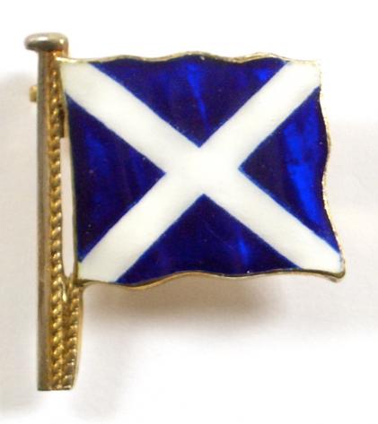 Flag of Scotland Saint Andrews Cross patriotic silver & enamel badge