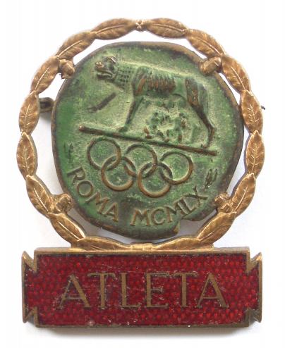 1960 Olympic Games Rome athletics participants badge