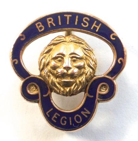 British Legion 9ct gold hallmarked 1968 award badge