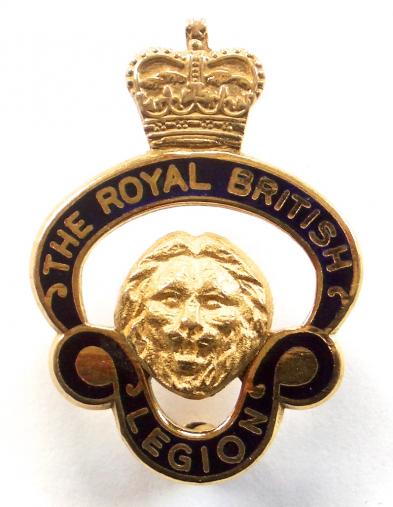 British Legion 9ct gold 1976 hallmarked small pattern award badge