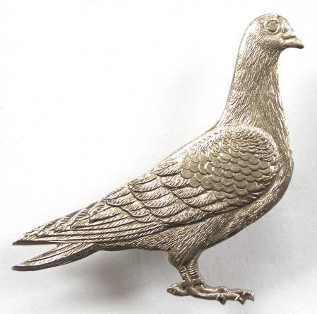 Pigeon Fanciers silver badge Made in England by Kenart c1930s