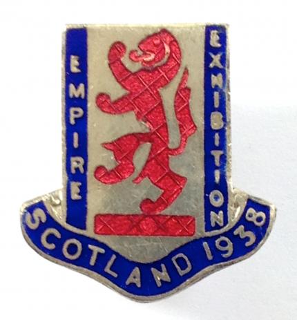 Empire Exhibition Scotland 1938 stylized lion officials lapel badge
