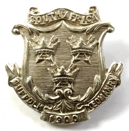 Boer War tribute medal Suffolk Yeomanry 1900 hm silver badge