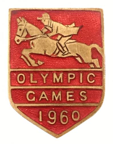 Olympic Games 1960 equestrian badge Pat Smythe riding Prince Hal