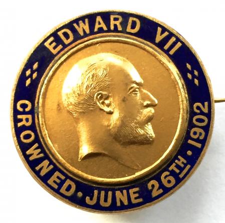 Edward VII Crowned June 26th 1902 Coronation badge 