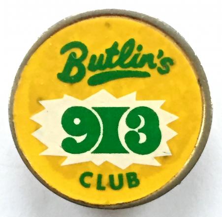 Butlins Holiday Camp childrens entertainment 913 club badge