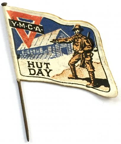 WW1 YMCA Hut Day fundraising flag day badge