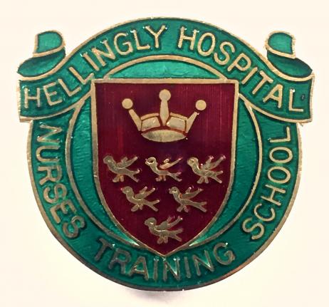 Hellingly Hospital nurses training school 1975 silver badge