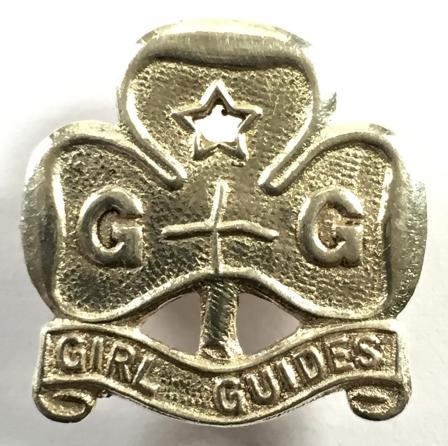 Girl Guides Commissioner 1963 silver trefoil promise badge