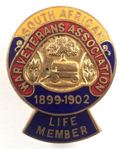 South African war veterans association 1899-1902 life member badge