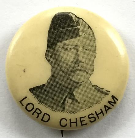 Lord Chesham Boer War celluloid tin button badge