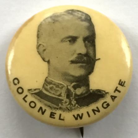 Colonel Wingate Boer War celluloid tin button badge