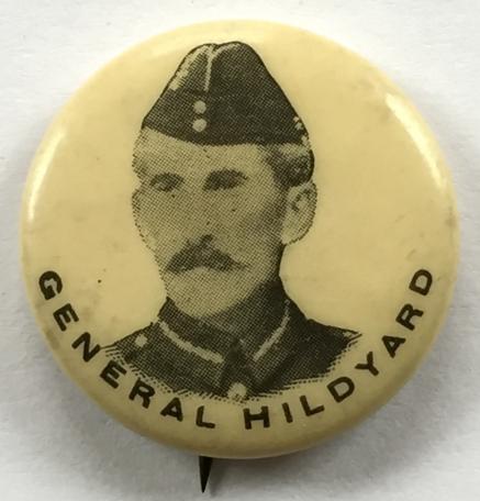 General Hildyard Boer War celluloid tin button badge