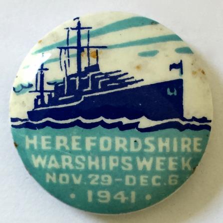 WW2 Herefordshire warships week 1941 fundraising badge