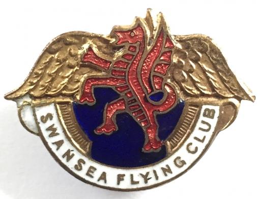 Swansea Flying Club Wales membership badge circa 1950s
